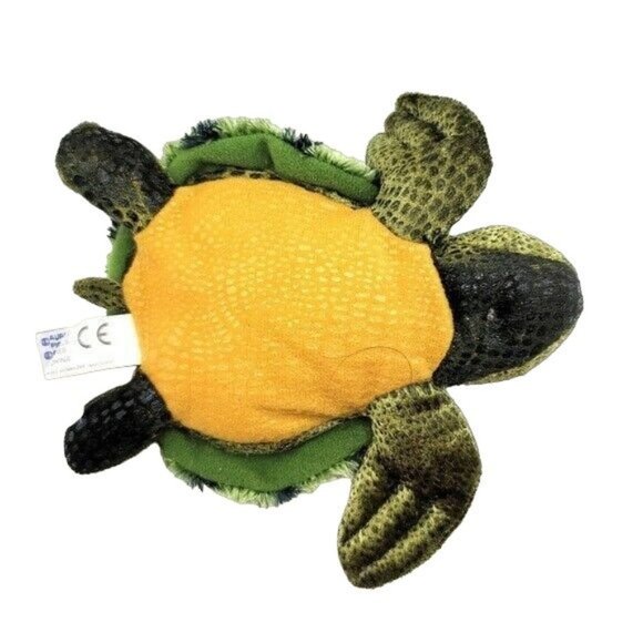 2/$15 Aurora Sea Turtle Plush Green 6.5" Gold Tummy Stuff Animal Ocean Realistic - Picture 6 of 8